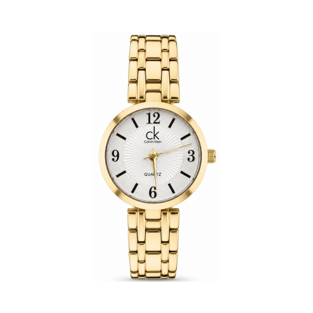 CK Women's Elegant Gold-Tone Watch – Classic White Dial